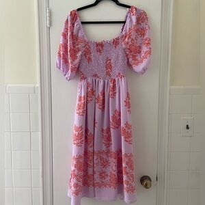 Haptics by Holly Harper Purple and Coral Smocked Dress